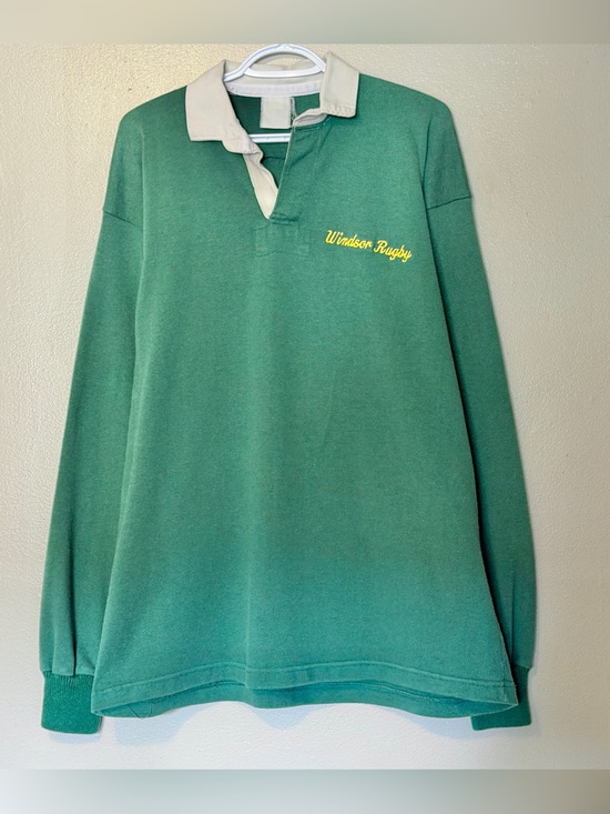 Vintage Other - Green vintage rugby shirt with yellow embroidery xl